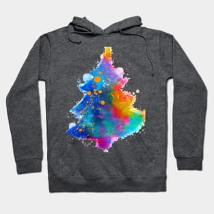 Unique abstract colourful Christmas tree Hoodie